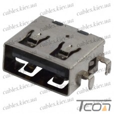 Гнездо USB тип A (180градусов) монтажное, Tcom